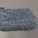 Kevin Textile 14x36 Inch Long Lumbar 1 Pack Boho Decorative Throw Pillow Cover Soft Striped Corduroy Rectangle Cushion Case Farmhouse Solid Color Accent for Living Room Couch Sofa Bed, Blue Grey