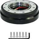 Universal 6 Hole Slim Steering Wheel Quick Release Hub Adapter Snap Off Boss kit for Race/Rally/Motorsport (Black)