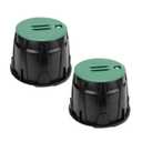 2 Pcs Electrical Splice Box, 10'' Diameter Underground Electrical Junction Box, Sprinkler Valve Boxes for Garden Farm, Inground Electrical Box for Outdoor Electrical Wiring Splices (10In 2Pcs)