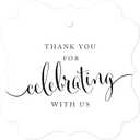 Andaz Press Fancy Frame Gift Tags, Thank You for Celebrating with Us, Red, 24-Pack, for Baby Bridal Wedding Shower, Birthdays, Anniversary, Graduation, Baptism, Christening, Party, Presents