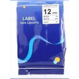 Label Tape 12mm Laminated Tape White With Black Ink