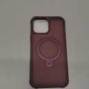 HuwaiH 360 Rotatable Magnetic Ring Stand for iPhone 12 pro max/13 pro max Case, Compatible with MagSafe, Military-Grade Shockproof, Anti-Scratch Matte Translucent Phone Case (Burgundy)