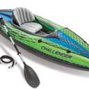 INTEX Challenger Inflatable Kayak Series: Includes Deluxe 86in Kayak Paddles and High-Output Pump  SuperStrong PVC  Adjustable Seat with Backrest  Removable Skeg  Cargo Storage Net