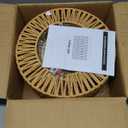 Rattan Light Fixtures Ceiling Mount, 3-Lights Boho Flush Mount Ceiling Light, Hand-Woven Cage Shade Lamp Lighting, Rustic Rattan Chandelier for Hallway Bedroom Kitchen Farmhouse Foyer Entryway (Gold) (Small)