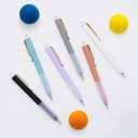 5 x AZGO Ballpoint Pens Black Retractable Ink Writing Pen Office 0.7mm Ball Point Pen for Journaling (Gold 6-count)