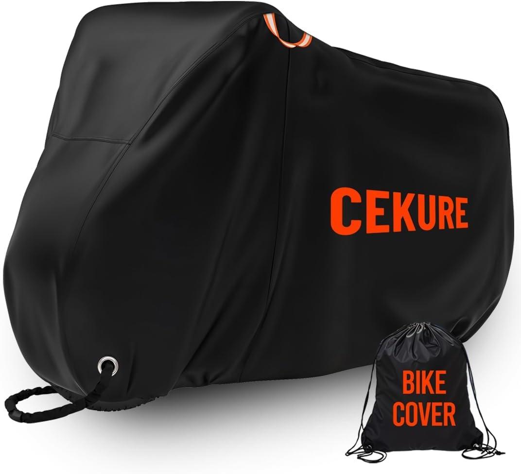 Bike Cover WaterProof Outdoor 210D, 1-2 Bikes Stationary - Heavy Duty Oxford Tear Resistant and Windproof Outdoor Storage Bicycle Cover, Bike Cover for Ebikes Comes with Carry Bag