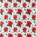 Christmas Decorative Blanket, Watercolor Poinsettia Leaf and Berry Print Throw Decoration, Soft Flannel Winter Blankets for Couch Bed Sofa, Holiday Home Decor, Xmas Festival Gifts 50x60 Inch