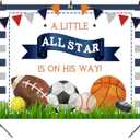 Lofaris A Little All Star is On His Way Baby Shower Backdrop Boys Sports Birthday Background Football Basketball Tennies Golf Newborn Baby Party Decorations Banner Photo Studio Booth Props 7x5ft