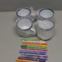 Hoolerry 4 Pieces Painted Mug Decorating Kit DIY Coffee Mug Painting Kit Graduation Personalized Cup You Can Decorate Coffee Design Your Own Cup for Craft Decor Drinking Christmas Father's Day