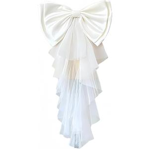 Short Mesh Bow Waist Decoration, Elegant Layered Tulle Sash Belt for Dresses, Party, Wedding, and Performance Outfits(White) Short Mesh Bow Waist Decoration, Elegant Layered Tulle Sash Belt for Dresses, Party, Wedding, and Performance Outfits(White)