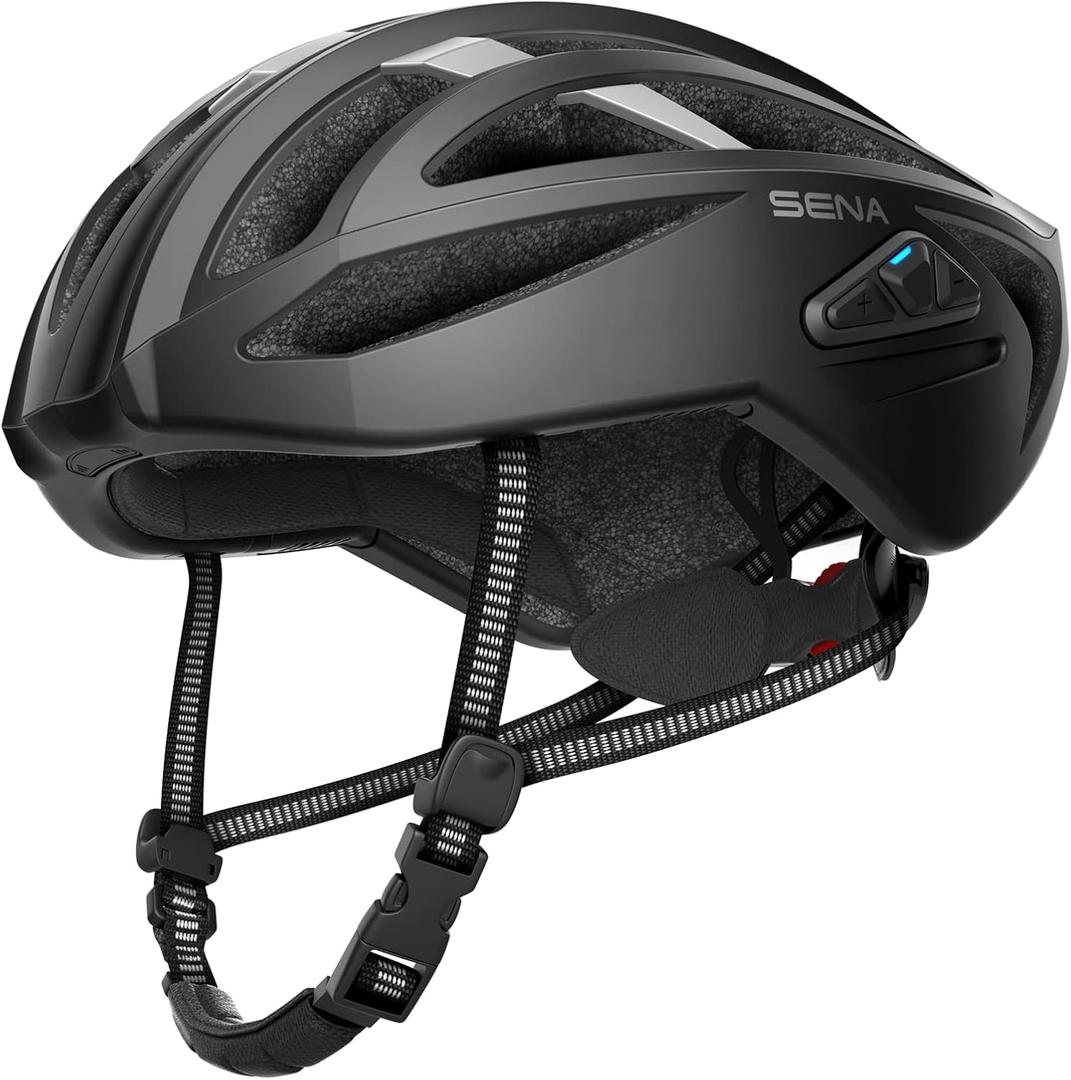 Sena R2 / R2 EVO / (Alexa Built-in) only R2X, Smart Bluetooth and Mesh Intercom Communications Road Cycling Helmet (Matte Black, Large)