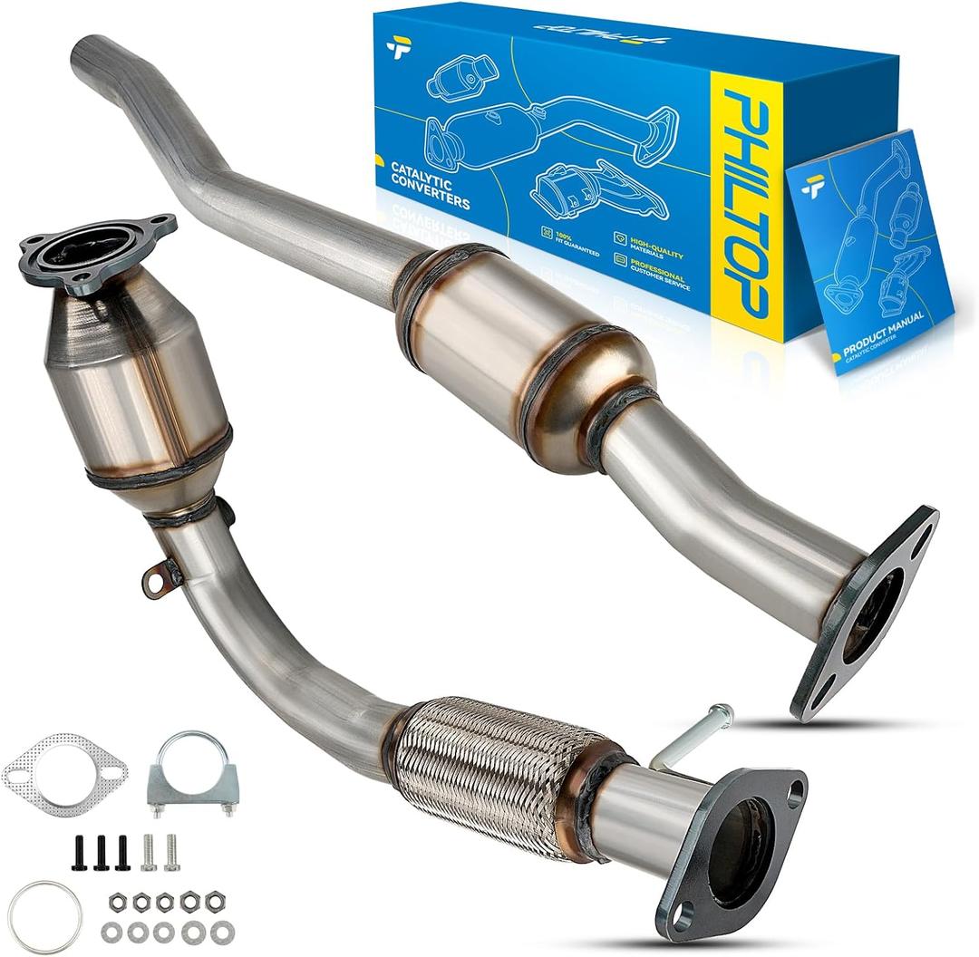 PHILTOP Front and Rear Catalytic Converter Kit Compatible With Chevy, 2010-2014 Equinox/Terrain 2.4L, 2012-2015 Captiva Sport 2.4L OE Replace 54850, 642042, 50508, 644015, 50507 (EPA Compliant)
