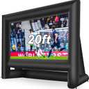 20 Feet Inflatable Movie Screen Outdoor Theater Blow Up Projection Screen with Carry Bag Blower for Front and Rear Projection Home Theater Backyard Pool Fun