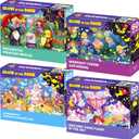 QUOKKA 4x60 Piece Puzzles for Kids Ages 4-6 Glow-in-The-Dark Puzzles for Kids 4-8 I Unicorns, Mermaids, Fairy Tale I Fun Educational Toddler Puzzle for Boys and Girls Educational Game Toys Gift