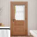 Lino Rosa Kitchen Window Curtains Over Sink,Pinch Pleat Linen Sheer Short Back Door Curtains for Inside House Front Door Window 30x40 Inch Length White (Pack of 2)