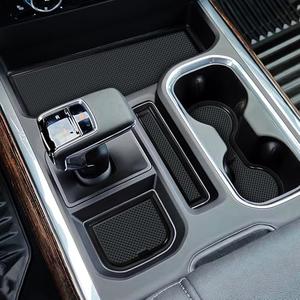 MOCHENT 7Pcs Center Console Liners for 2023 2024 2025 2026 Chevy Silverado/GMC Sierra 1500 & 2022 Refreshed 1500 Model, Premium Custom Non-Slip Cup Holder Mats, Full Console w/Bucket Seats ONLY, Black