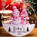 Baby Girl First Christmas Ornament 2025  Babys First Christmas Glass Ornament, 2025 Newborn Keepsake Holiday Decoration