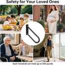 Aduanbang Heavy Duty Wall Mount Handrails for Outdoor Steps, U-Shape Non-Slip Stair Safety Grab Bar, 20 Inch Metal Railing for 1-3 Steps, Indoor/Outdoor Use, Garage, Porch, Courtyard, Garden