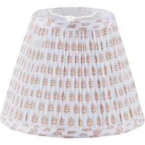 Small Lamp Shade 5" Top x 9" Bottom x 7" Slant Height, Lamp Shades for Table Lamps,Barrel Replacement Lampshade(Spider Fitter), Modern Fabric Pleated Lampshades for Table Lamp 1 Pack(Brown Floral)