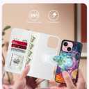 LUMARKE Designed for iPhone 15 Plus Wallet Case - Detachable Flip Folio Cover - RFID Blocking 4 Card Slots Holder - Leather Magnetic Kickstand - Protective Phone Case 6.7",ful Painting