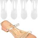 3/4 High Heel Cushion Insoles, Self-Adhesive Arch Support Inserts for Flat Feet and Arch Pain Relief, Gel Shoe Inserts for Sandal, Flats and High Heels (2 Pairs, Transparent, Women's 5-8.5)