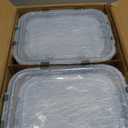 M MCIRCO [80 oz & 36 oz Extra Large Glass Food Storage/Baking Containers Set with Lids, 2 Pack 80 oz(10 cup)&2 Pack 36 oz (4.5 cup) Airtight Glass Container,Microwave,Oven,Freezer and Dishwasher (gray)