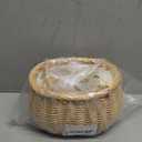 CHILDWEET Outdoor Woven Beach Bag Hand-woven Flower Holder Rural Style Decorative Basket for Flowers Straw Tote for Beach Vacation and Country Decor