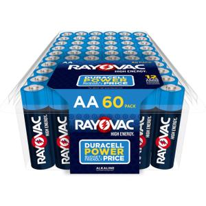Rayovac AA Batteries, Double A Battery Alkaline, 60 Count