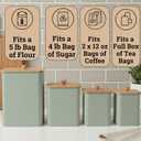 Kitchen Canisters for Countertop Set of 4 - Textured Iron Kitchen Canisters with Airtight Lids - Flour Sugar Canister Set - Flour and Sugar Containers Farmhouse - Coffee Jar for Counter - Green Jar