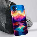 Compatible with iPhone 11 Case - Shockproof Full Body Case for Men and Women, Anti-Scratch, Stylish Design with Mountains and Streams at Sunset Compatible for iPhone 11