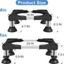 ToLanbbt Mini Fridge Stand Adjustable Height 6.3"-7.5" Washer and Dryer Stand Base with 4 Strong Feet Washing Machine Stand Universal Stand Base for 16"-24" Furniture Portable Appliance Pedestal Black