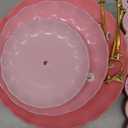 Pack of 10 NWK Cake Stand Set, with 3 x Two-Tier and 3 x Three-Tier Cupcake Stands, 4 x Appetizer Trays, 1 x Tablecloth for Birthday Bridal Baby Shower Party (Pink)