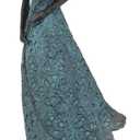Guichifun Sculptures Home Decor Female Statue - Resin Bronze Woman Holding Flowers Sculpture Modern Creative Home Statue Handicrafts Art Ware Home Décor Office Room Gifts 7.5 x 7.5 x 21.25 Inch
