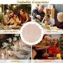 Placemats Set of 4, Round Hollow Out Flowers Place Mats for Dining Table Pressed Vinyl Blooming Leaf Table Mats for Holiday Party Wedding Accent Centerpiece Dinner Table Decoration (Rose Gold)