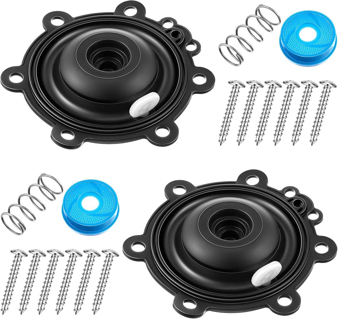2 Pack Diaphragm Repair Kit Compatible with DRKCP/CPF, Valve Diaphragm Replacement Compatible with Rain Bird CP, CPF, DV, DAS, ASVF, with Preinstalled Filter, Solenoid Filter, Screw, Spring