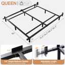 Queen Size 7 Inch Low Profile Metal Platform Bed Frames, Adjustable Length