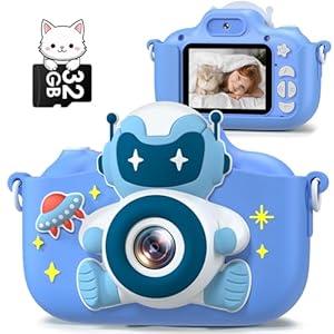 Kids Camera for 3-8 Years Old Toddlers Childrens Boys Girls Selfie Camera 20 MP HD 1080P IPS Screen Dual Digital Toy Camera for Kids Christmas Birthday Gifts with 32Gb Card