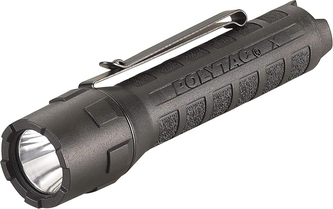 Streamlight 88610 PolyTac X USB 600-Lumen Multi-Fuel Professional Tactical Flashlight, Clear Retail Packaging, Black