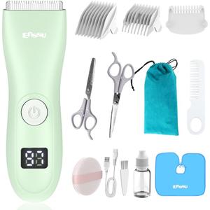 Baby Hair Clippers, Quiet Professional Hair Clippers for Kids, Hair Cutting Kits with LCD Display, Safe Ceramic Blades, Waterproof Rechargeable Trimmer for Autism Children and Infants