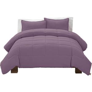 UGG Leonora Comforter Set with 2 Pillow Shams Lightweight Down Alternative Blanket Reversible Cozy Warm All Season Washable and Hypoallergenic Bedding Set, King, Purple Shadow