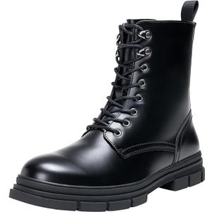 Jousen Mens Boots High Top Motorcycle Boots Fashion Zipper Mens Casual Boots Chukka Dress Combat Boots(Black, 10.5)