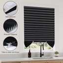 Temporary Shades Blackout Pleated Paper Blinds 24" W x 59" H Black 4PCS