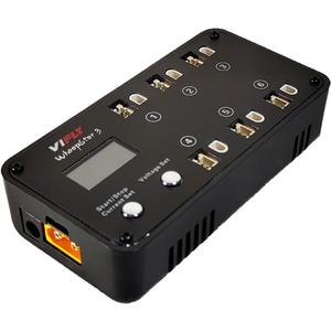 VIFLY WhoopStor V3 6 Ports 1S LiPo Battery Storage Charger and Discharger with LCD Display Tiny Whoop Charger with PH2.0 and BT2.0 Connectors (Black)