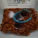 Women Red Orange Costume Wig with Glasses Necklace and Earrings Short Curly Afro Hair Wigs for 70s Romp Cosplay Halloween Party (Orange)