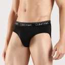 Calvin Klein Men's Underwear Micro Stretch 3-pack Hip Brief (Black, L)