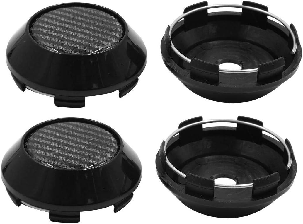 X AUTOHAUX 4pcs Black 68mm Dia 6 Clips Wheel Tyre Center Hub Caps Cover for Car