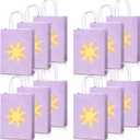 Humyoun 30 Pcs Purple Sun Gift Bags Princess Birthday Party Favors Goodie Candy Treat Paper Bag with Handle Bulk Princess Birthday Wedding Party Supplies Decorations, 8.3 x 5.9 x 3.2 Inch