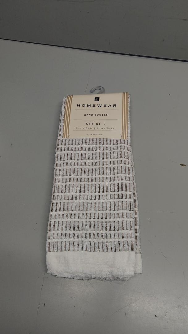 Hand Towels for Bathroom Set of 2 25x15 in White and Blush Striped Towels, Soft and Absorbent Decorative Bath Towels