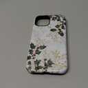 CARLOCA for iPhone 15 Compatible with Magsafe Full Body Protective Glossy Case, for Girl Boy Shockproof Magnetic Charge Esthetics Pattern White Marble Green Holly Leaves Golden Christmas