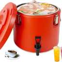 Insulated Beverage Dispenser,20L/5 Gallon Thermal Hot & Cold Drink Dispenser with 304 Stainless Steel Interior & Spout,Portable for Hot Tea Coffee Water Restaurant Drink Shop